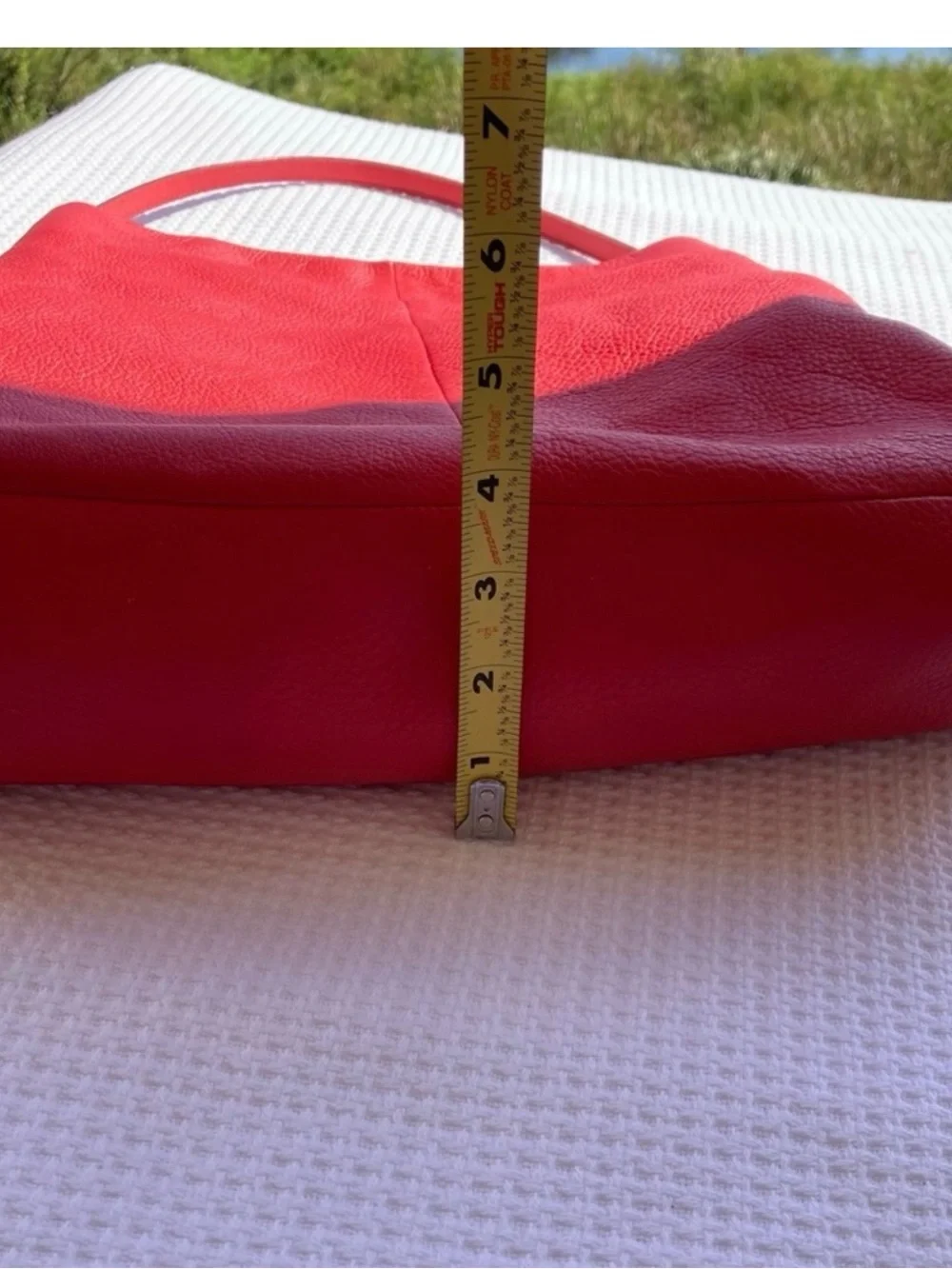 COACH Madison Phoebe Tumbled Cardinal Red Leather 3 Section Shoulder Bag